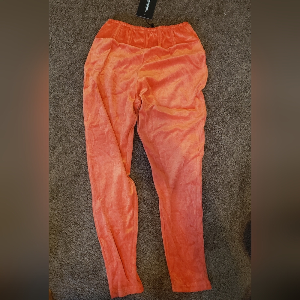 Velour orange joggers